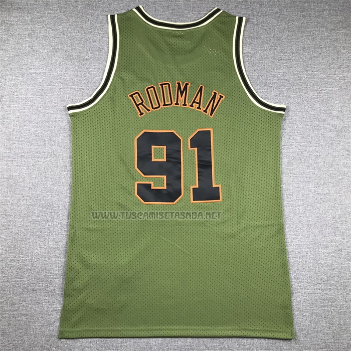 Camiseta Dennis Rodman NO 91 Chicago Bulls Mitchell & Ness 1997-98 Verde